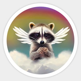 My Raccoon Angel Sticker